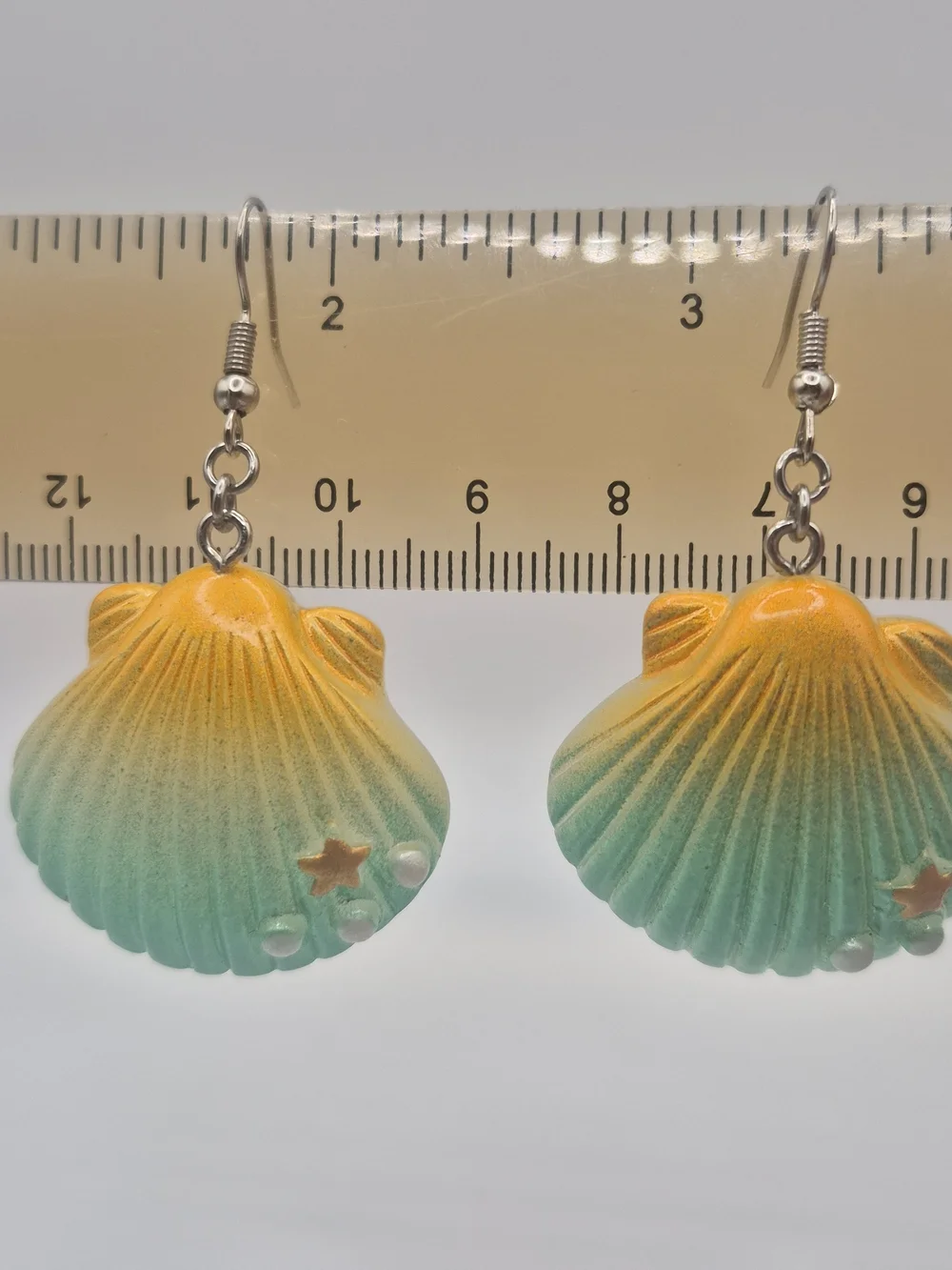 Green & Yellow Shell Earrings